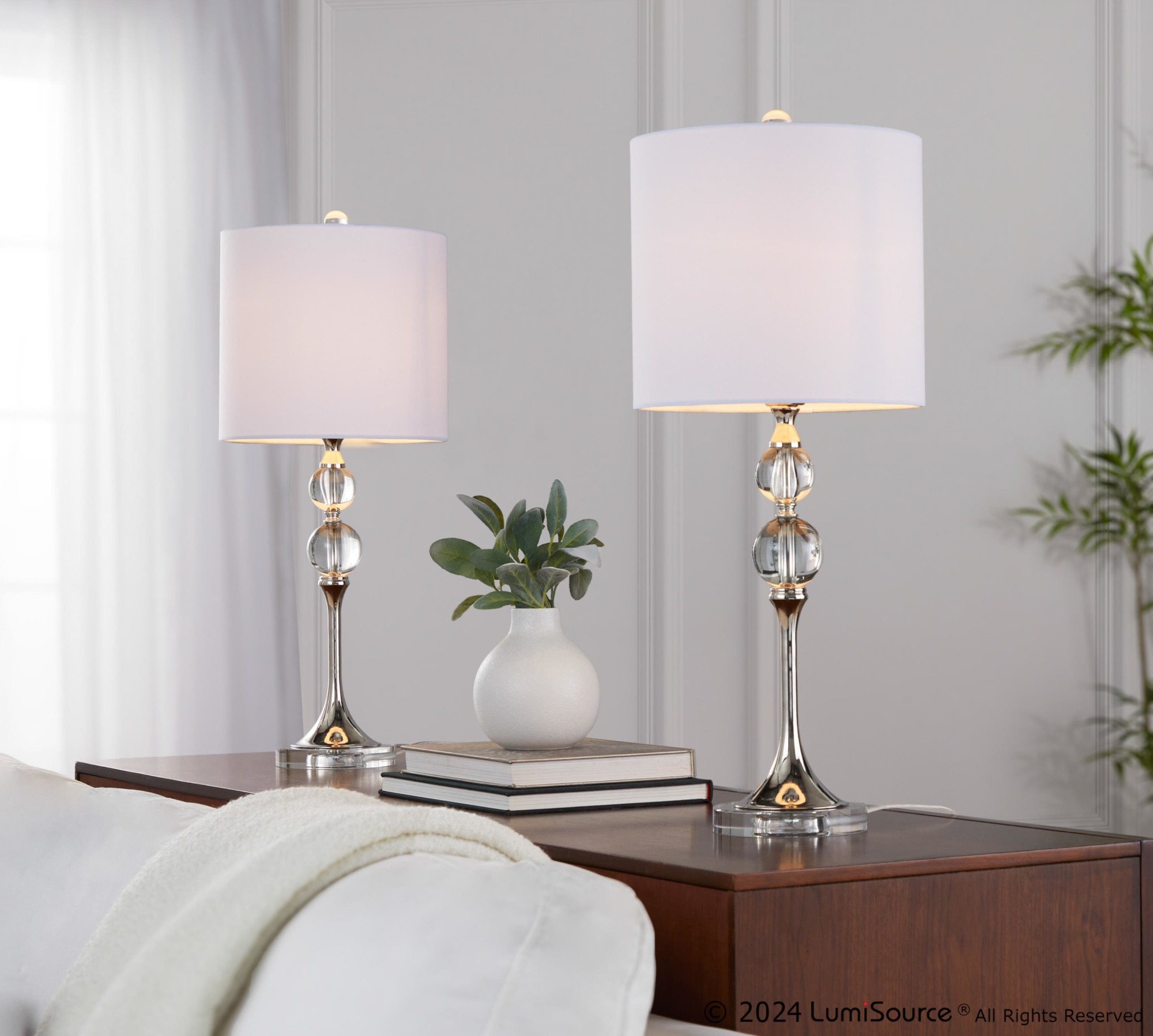 Clara 26" Crystal Table Lamp - Set Of 2